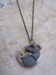 Snuggling Rat Necklace By Rudeandreckless On Etsy 18 00 Polymer Clay Crafts Polymer Clay Projects Cute Clay