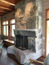 An indoor structure built using bricks, stone and metal designed to hold or contain re in it is k the main purpose of constructing a replace is to keep a house warm and create 2. Fireplace And Chimney Freshwater Stone In 2021 Outdoor Stone Fireplaces Rustic Fireplaces Chimney Design