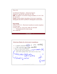 According to laporte selection rule only allowed transitions are those occurring with a change in parity. Https Nanopdf Com Download Selection Rules For Electronic Transitions 5ae23bd8303d9 Pdf