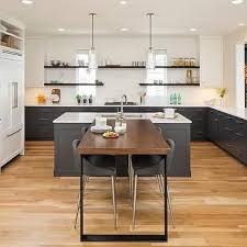 Kitchen Island Perpendicular To Dining Table Design Ideas U Shaped Kitchen With Breakfast Bar Kitchen Design Kitchen Island Design