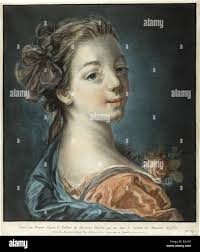 Busto di una donna. Louis-Marin cofano (Francese, 1736-1793); dopo François  Boucher (Francese, 1703-1770). Data: 1766-1776. Dimensioni: 414 × 350 mm  (nell'immagine); 423 × 360 mm (foglio, tagliato dentro la piastra mark).  Crayon-modo