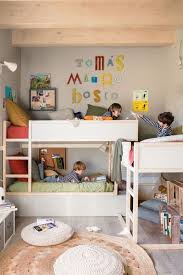 How To Make Multiple Bed Layout Work 6 Shared Kids Room Ideas Paul Paula In 2021 Small Kids Room Shared Kids Room Kids Shared Bedroom