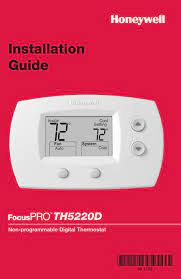 Honeywell non programmable thermostat wiring diagram. Honeywell Focuspro Th5220d Installation Manual Pdf Download Manualslib