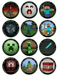 Free Printable Minecraft Cupcake Toppers Minecraft Cupcakes Childrens Cakes Picture Minecraft Cupcakes Minecraft Cupcake Toppers Minecraft Birthday