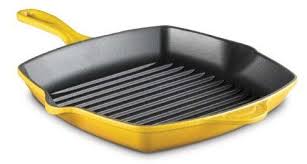 Le Creuset Enameled Cast Iron 10 1 4 Inch Square Skillet Grill Dijon 129 95 Best Price Guarantee Free World Ship Enameled Cast Iron Cookware Creuset Grill Pan