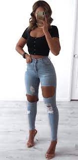 Stick with a basic crop top like a white crop top or black crop top for something that'll literally go with everything in your wardrobe. Buy Outfit Crop Top And Jeans Cheap Online