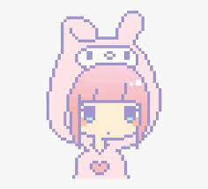 Sanrio My Melody Pastel Pink Girl Kawaii Cute Cute Pixel Art Girl Transparent Png Download Anime Pixel Art Pixel Art Pixel Art Templates