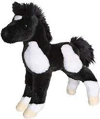 Runner Black White Paint Foal Douglas Plush Horse Foals Plush Stuffed Animals