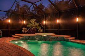 Led Sconces By Sunset Lighting Design Llc Tampa Fl Pool Cage Lanai Lighting Florida Pool