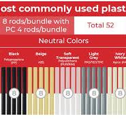 7 Type Plastic Welding Rods- (PP PU ABS PE TPO PA PC) Most Common Plastics-  52 Pack of 13" x 1/8"Rods