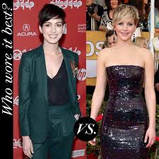 Many of her hairstyles, which had long hairs. Anne Hathaway Versus Jennifer Lawrence Which A Lister Rocks The Pixie Cut Best Fashion Magazine