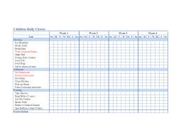 Gratis Children Chore Chart Template