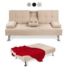 Shop for convertible beds in hilo, hi at yamada furniture. Best Choice Products Modern Linen Convertible Futon Sofa Bed W Removable Armrests Metal Legs 2 Cupholders Target