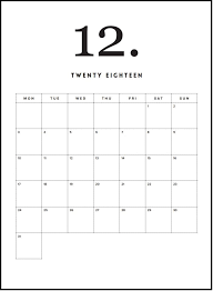 Free Printable December Minimal Calendar 2018 Calendar Printables Minimal Calendar December Calendar