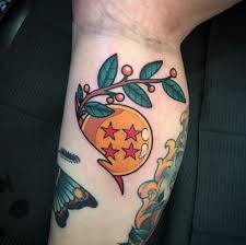 Neo Traditional Style Dragon Ball Tattoo By Dr Visser Dragon Ball Tattoo Traditional Tattoo Dragon Tattoos