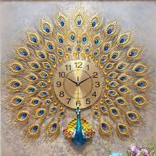 Contact supplier request a quote. 3d Large Wall Clock Luxury Peacock Metal Living Room Wall Watch Home Decoration Sale Banggood Com