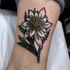 An Edelweiss For Megan And Her Mother Super Fun Tattoo Tattoos Traditionaltattoo Flower Flowers At The Sham Edelweiss Tattoo Tattoos Traditional Tattoo
