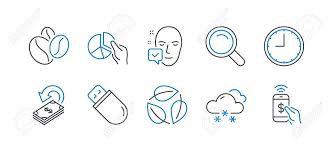 Set Of Business Icons Such As Search Snow Weather Pie Chart