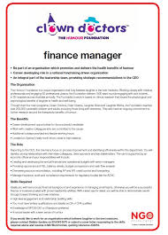 The finance and administration department is the main custodian of all program activities monitoring and providing expense scenarios to the project heads. Ngo Recruitment Finance Manager And Administration Ngo Recruitment