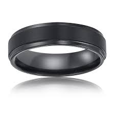 Triton Black Tungsten Step Edge Wedding Band Black Diamond Wedding Bands Step Edging Black Tungsten