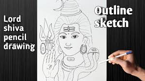 Pencil sketch of lord shiva by me. How To Draw Lord Shiva Pencil Drawing Outline Pencil Sketch Lord Shiva Youtube