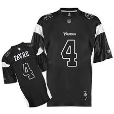 4 Authentic Brett Favre Black Shadow Reebok Nfl Mens Jersey