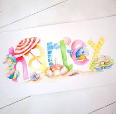Custom Name Painting Personalized Children S By Brilliantcritter Personalized Baby Art Name Paintings Hand Painting Art