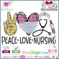 Free Free Peace Love Nursing Svg Free