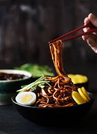 Korean Black Bean Noodles Curious Nut Recipes Food Asian Recipes