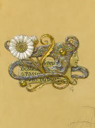 Eugene Grasset 1845 1917 Design For The Marguerite Daisy Brooch Executed In Gold Ivory Enamel Art Nouveau Jewelry Art Nouveau Poster Eugene Grasset