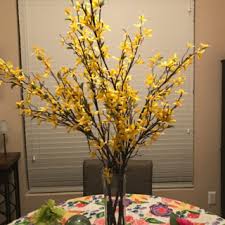 Yellow Faux Forsythia Branch Forsythia Vase With Branches Tall Floor Vases