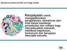 Konsep dan definisi kemahiran berfikir (kb) 1.1 konsep 1.2 kb dari perpepektif sejarah 1.3 definisi 1.4 domain kognitif 1.5 modenisasi dan perkembangan teknologi ,membawa bersamanya pelbagai cabaran yang memerlukan tenaga manusia yang cekap, cekal dan boleh berfikir aras tinggi. 28022014 Konsep Kemahiran Berfikir Aras Tinggi Kbat Bahagian