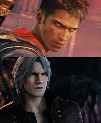 In DmC: Devil May Cry (2013) Dante is not shown with his iconic White hair  and 5 o'clock shadow. This is a subtle nod to him not being a small  business owner