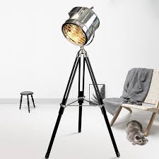 Large designer nautical chrome tripod floor lamp search light, marine floor lamp. China Indoor Modern Industrial Chrome Shade Iron Vintage Tripod Floor Lamp Light China Floor Lamp Wood 3 Legs Floor Light