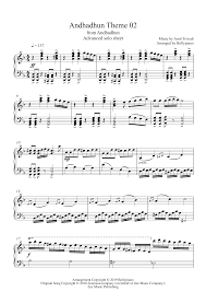 036 0 00 Andhadhun Theme 02 Advanced Solo Sheet Https Bollypiano Com Product Andhadhun Theme 02 Advanced Solo Sheet In 2020 Sheet Music Pdf Sheet Music Sheet