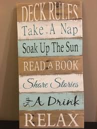 deck rules sign deck decor pallet sign wood sign home decor rustic decor by rusticpalletshop1 on etsy deck decorating porch rules sign wood home decor