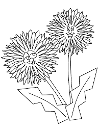Dandelion Cartoon Flowers Coloring Pages Coloring Book Cartoon Flowers Flower Coloring Pages Dandelion Flower