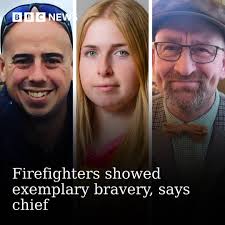 Firefighters Martyn Sadler and Jennie Logan were killed along with Dave  Chester last week. Read more here: https://bbc.in/4ktg89P