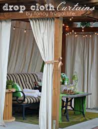 Cabana Patio Makeover With Diy Drop Cloth Curtains Patio Makeover Diy Patio Outdoor Curtains