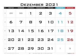 Der jahreskalender 2021 zum kostenlosen download. Kalender Dezember 2021 Zum Ausdrucken Mit Feiertagen Kalender 2021 Zum Ausdrucken