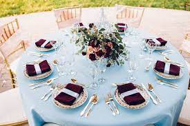 Dusty Blue Burgundy Blush Modern Vintage Wedding Inspiration Wedding Colors Blue Modern Vintage Weddings Blue Wedding Decorations