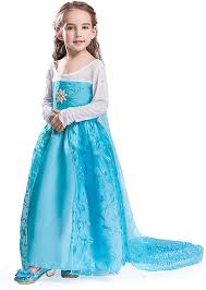 Splendido colore azzurro, con strass e strascico. Elsa Anna Ragazze Principessa Abiti Partito Vestito Costume It Dress 302 Amazon It Giochi E Giocattoli