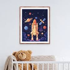 Keeping most of the decor on the walls leaves more useable floor space so there's room to play. Wall Decals Murals Home Living Space Art Print Nasa Planet Poster Man Cave Decor Astronomy Gift Outer Space Decor Nasa Space Art Teen Boys Room Art Planet Wall Art