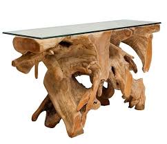 Console Tables Root Modern Jati With Tempered Glass Top Mh2g Teak Glass Top Modern Console Tables