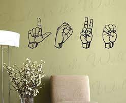 See more ideas about kitchen decor, decor, kitchen. Amazon Com I Love You Sign Language Wall Decal Vinyl Graphic Asl Art Sticker Decoration Large Decor Mural Home Kitchen
