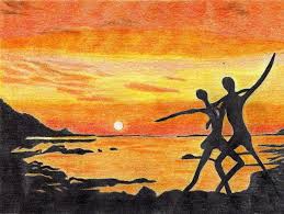 Let's draw a scenery today. Beach Sunset Drawing Color Pencil