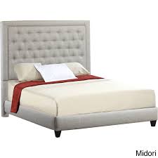 The ralene queen upholstered bed with bench storage footboard by signature design by ashley at. Eden Tufted Upholstered Queen Bed With Rails And Footboard On Sale Overstock 11534928