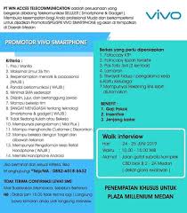 Diatas juga sudah kami sampaikan kepada anda semua, untuk melamar kerja di shopee terdapat beberapa dokumen harus dilengkapi terlebih dahulu. Lowongan Kerja Pt Win Acces Telecommunication Vivo Di Medan Loker Medan Desember 2019