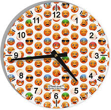 Are there clock emojis for doctor's appointment? Amazon Com Tooloud Lots Of Emojis Aop 8 Round Wall Clock With Numbers All Over Print Home Kitchen