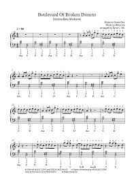 Boulevard Of Broken Dreams By Green Day Piano Sheet Music Intermediate Level Piano Sheet Music Sheet Music Violin Sheet Music